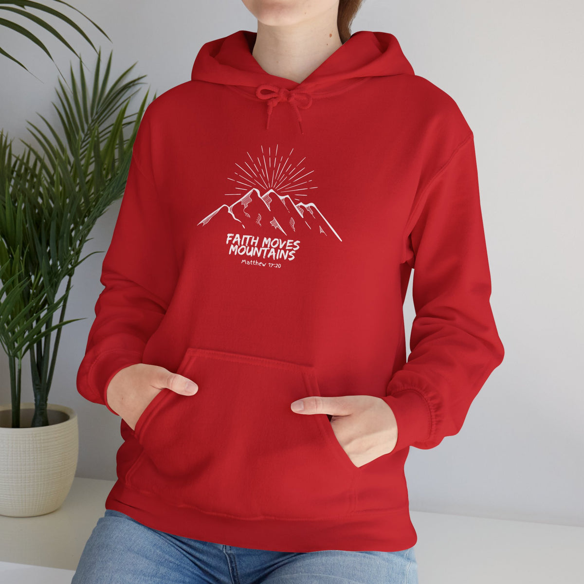 "Faith Moves Mountains" Unisex Heavy Blend™ Hooded Sweatshirt