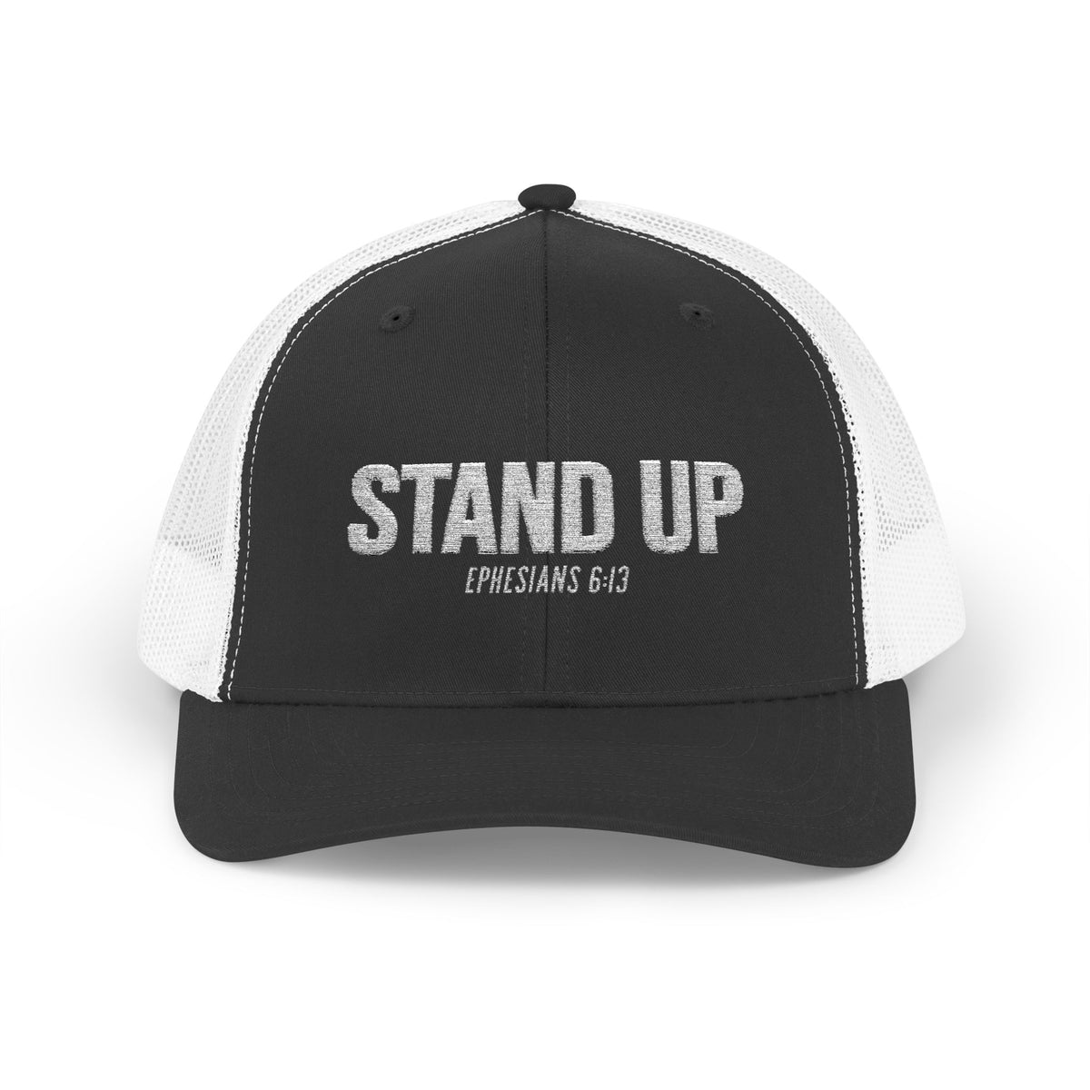 Stand Up Christian Snapback Trucker Hat – Ephesians 6:13 Bible Verse Faith Hat – Armor of God Scripture Cap