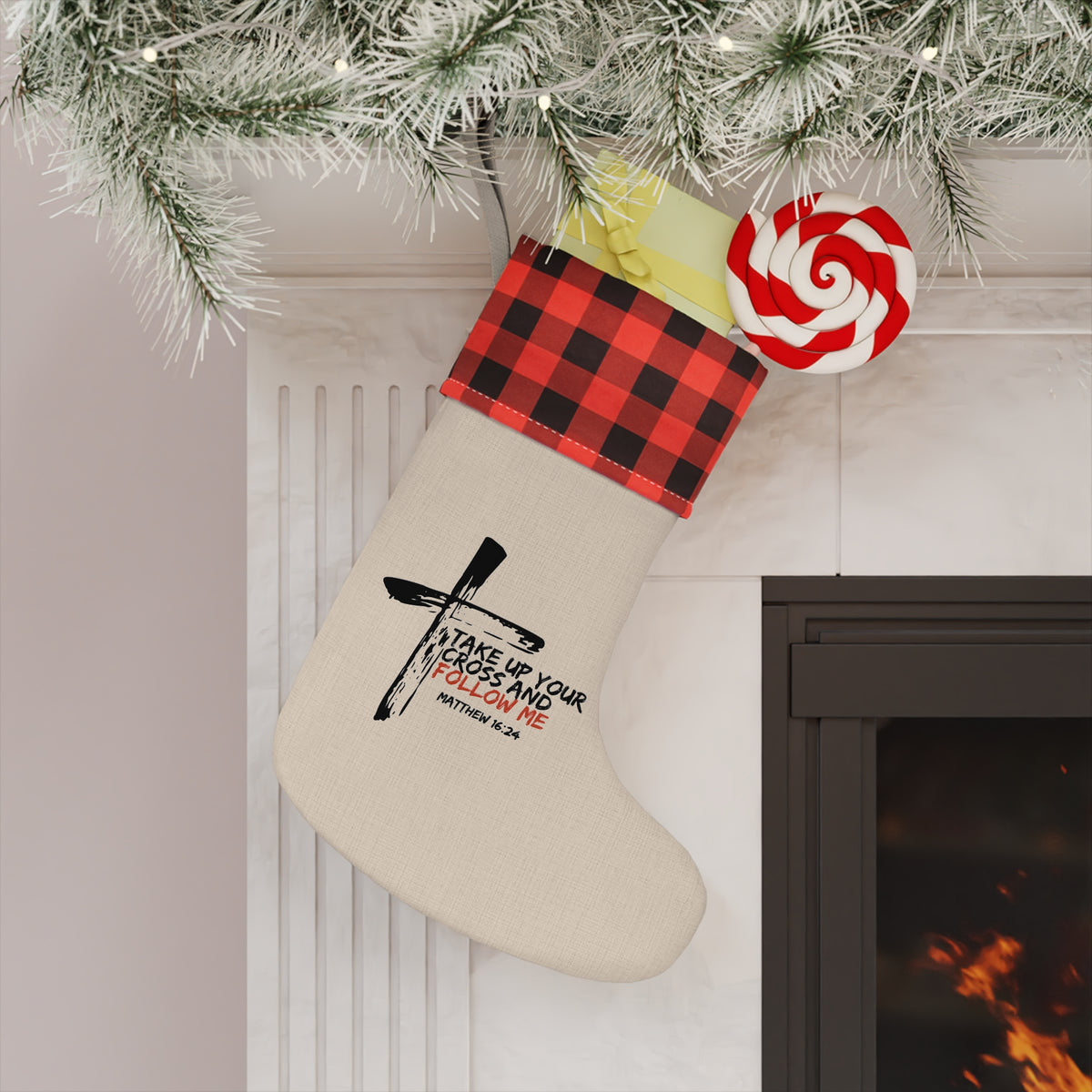 Take Up Your Cross and Follow Me- Christmas Stocking