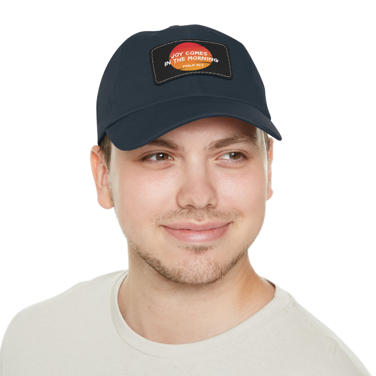 Joy Comes in the Morning- Dad Hat with Leather Patch (Rectangle)