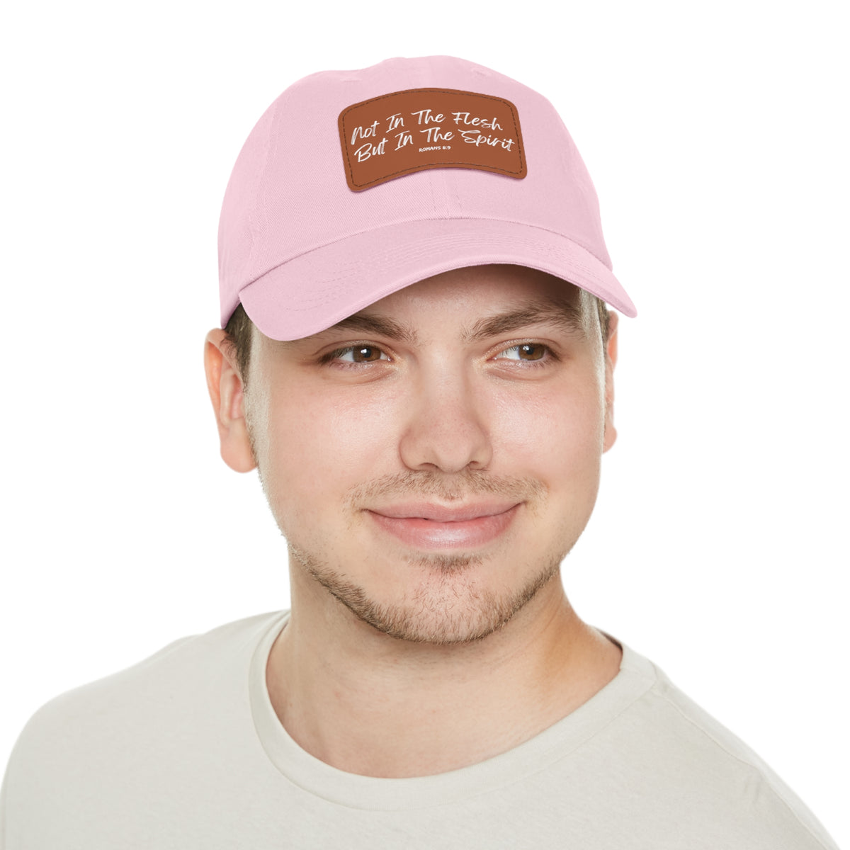 Not in the Flesh but in The Spirit- Dad Hat with Leather Patch (Rectangle)