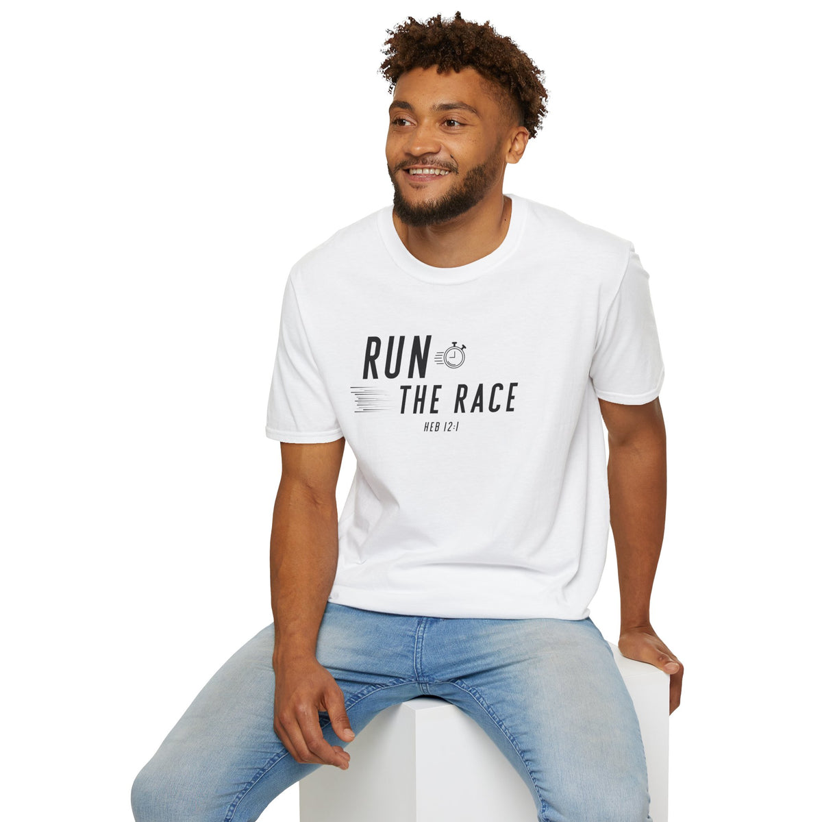 Run the Race Christian T-Shirt – Hebrews 12:1 Faith Apparel