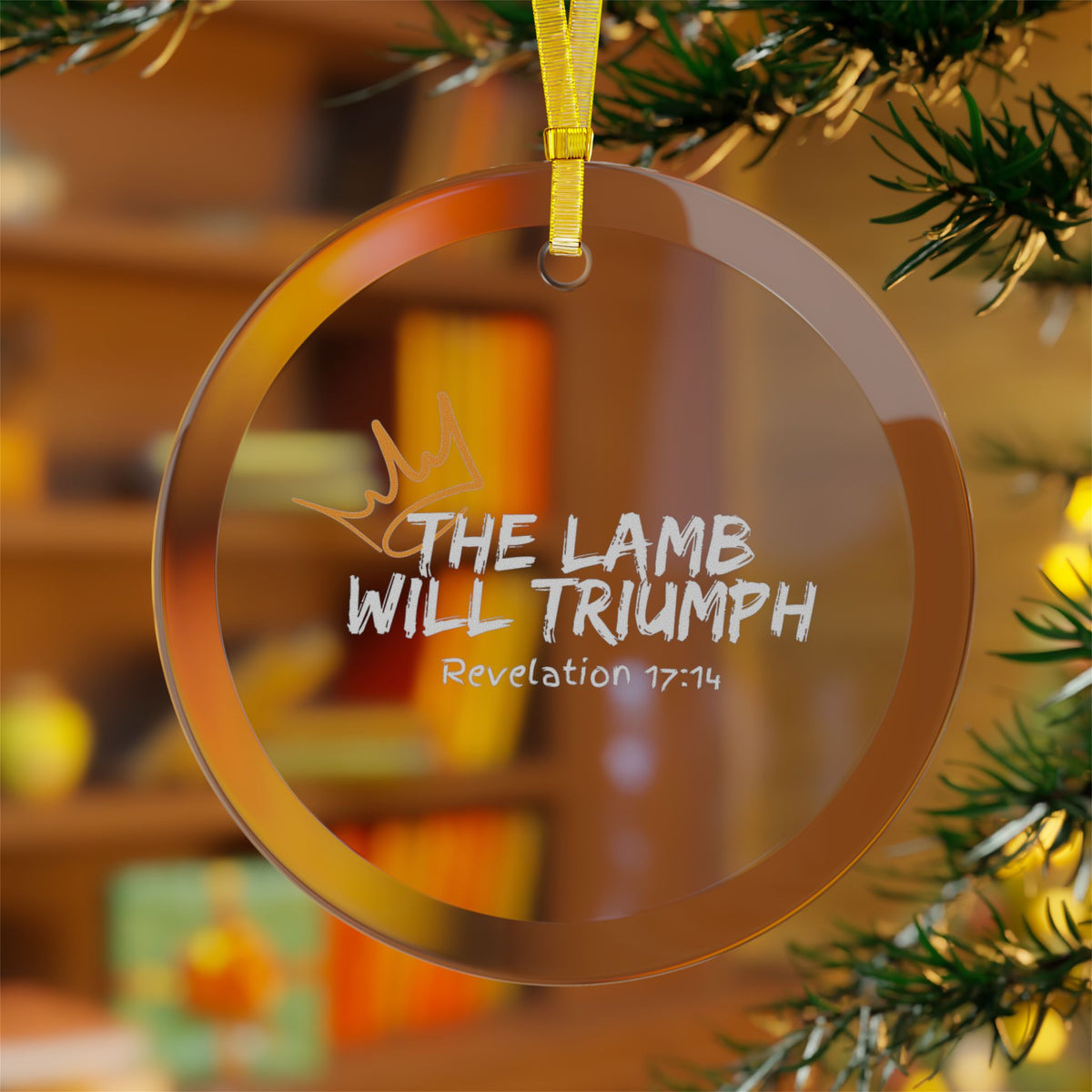 The Lamb Will Triumph Glass Ornaments