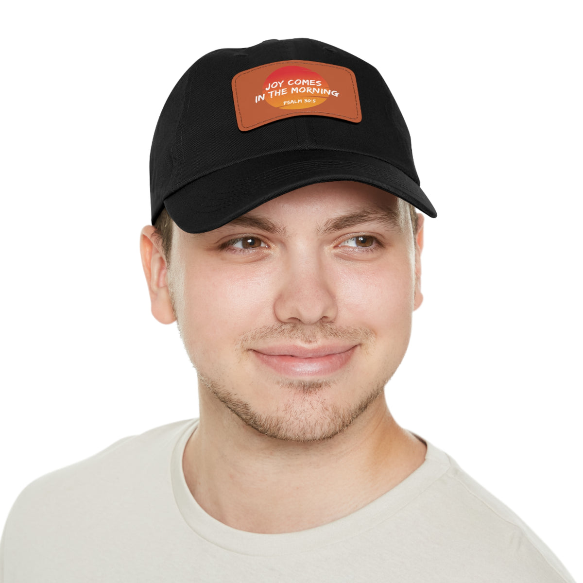 Joy Comes in the Morning- Dad Hat with Leather Patch (Rectangle)