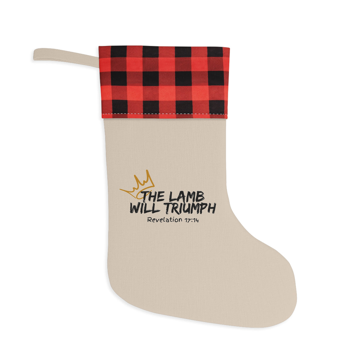 "The Lamb Will Triumph" Christmas Stocking