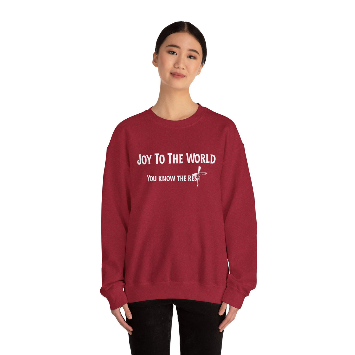 Joy to the World Christian Sweatshirt – Cozy Faith Holiday Apparel | Unisex Heavy Blend™ Crewneck Sweatshirt