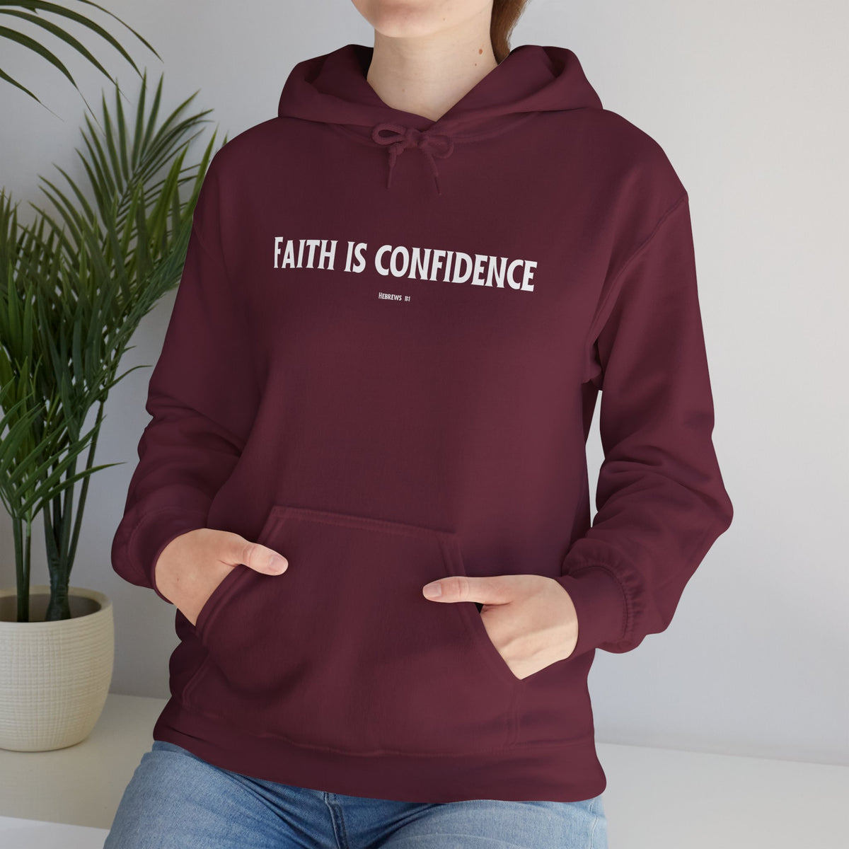 Faith is Confidence Christian Hoodie – Faith-Based Christmas Wear | Unisex Heavy Blend™ Hooded Sweatshirt