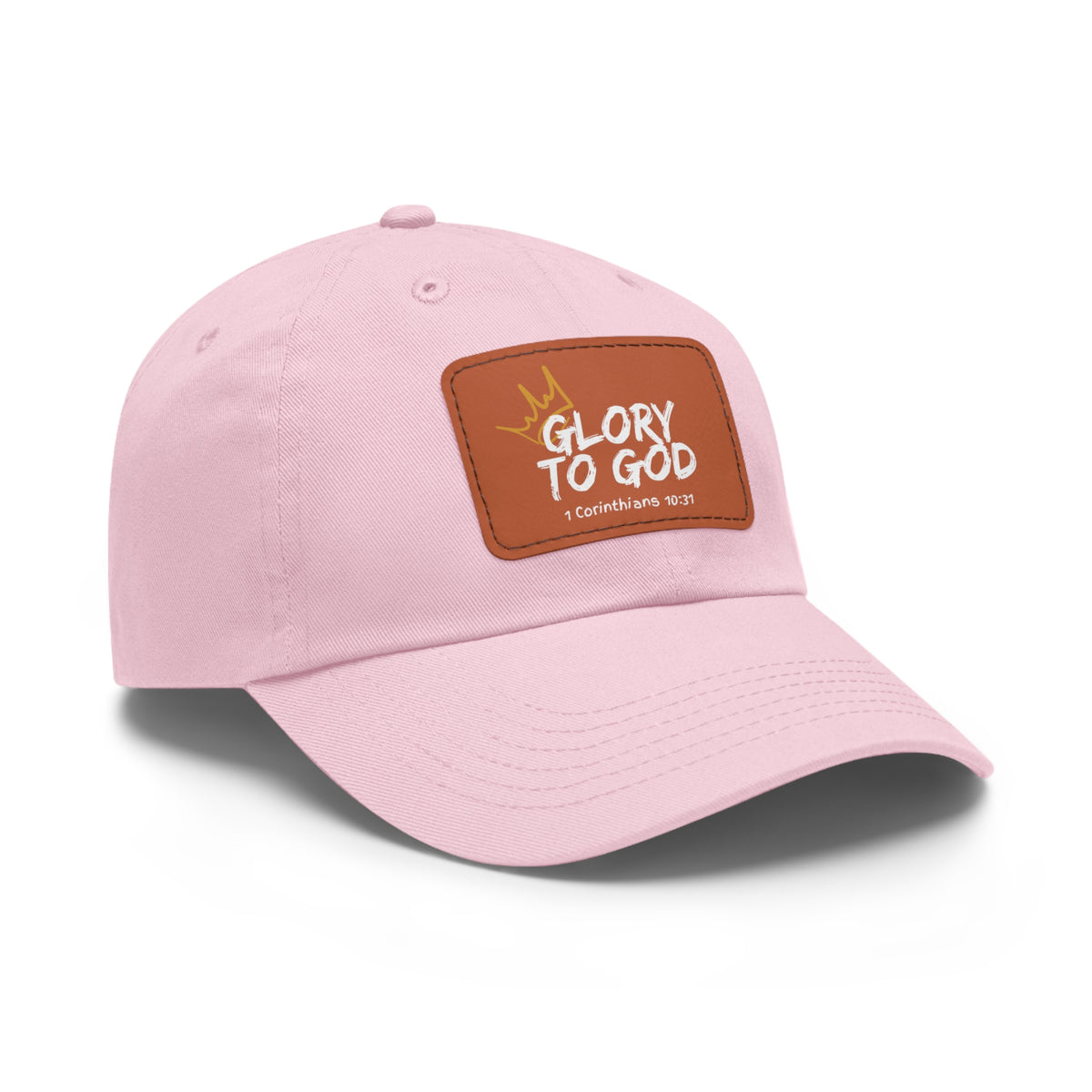 Glory To God- Dad Hat with Leather Patch (Rectangle)