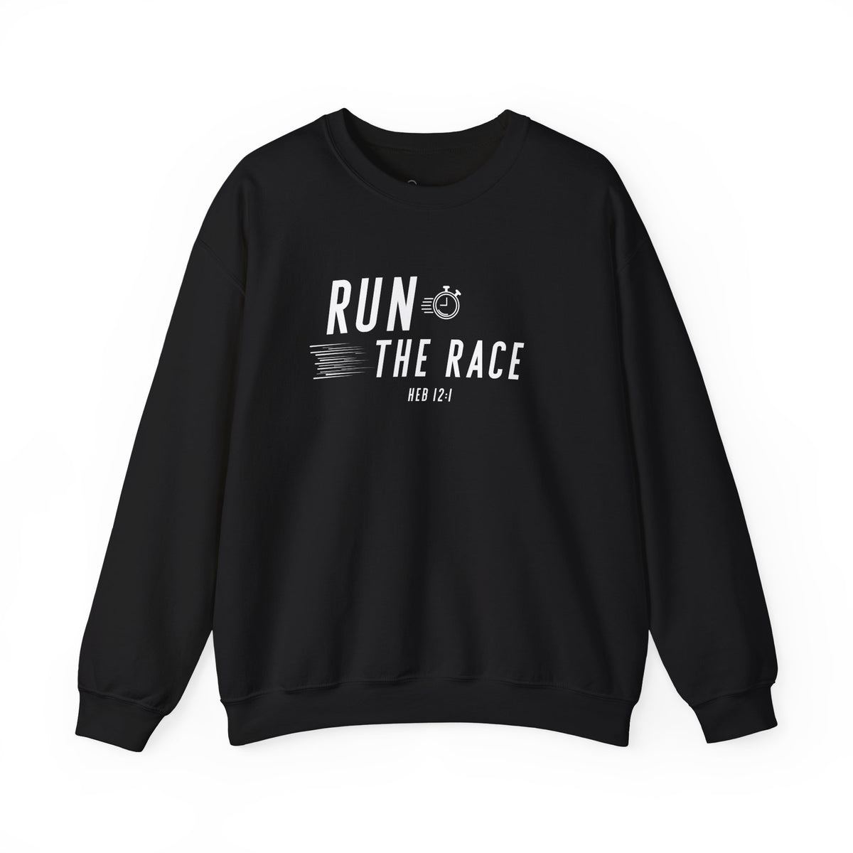 Run the Race Christian Sweatshirt – Hebrews 12:1 Wear Your Faith