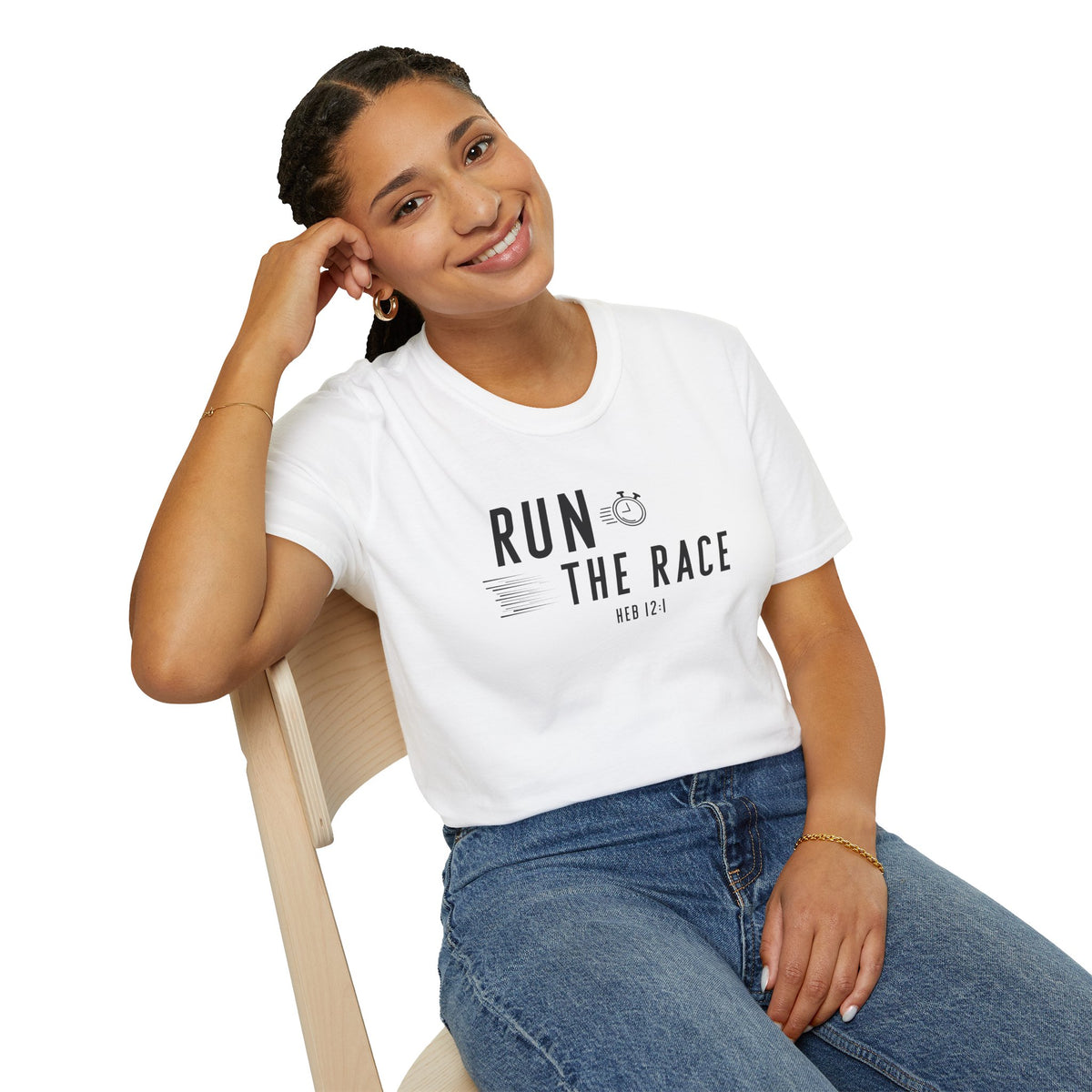 Run the Race Christian T-Shirt – Hebrews 12:1 Faith Apparel