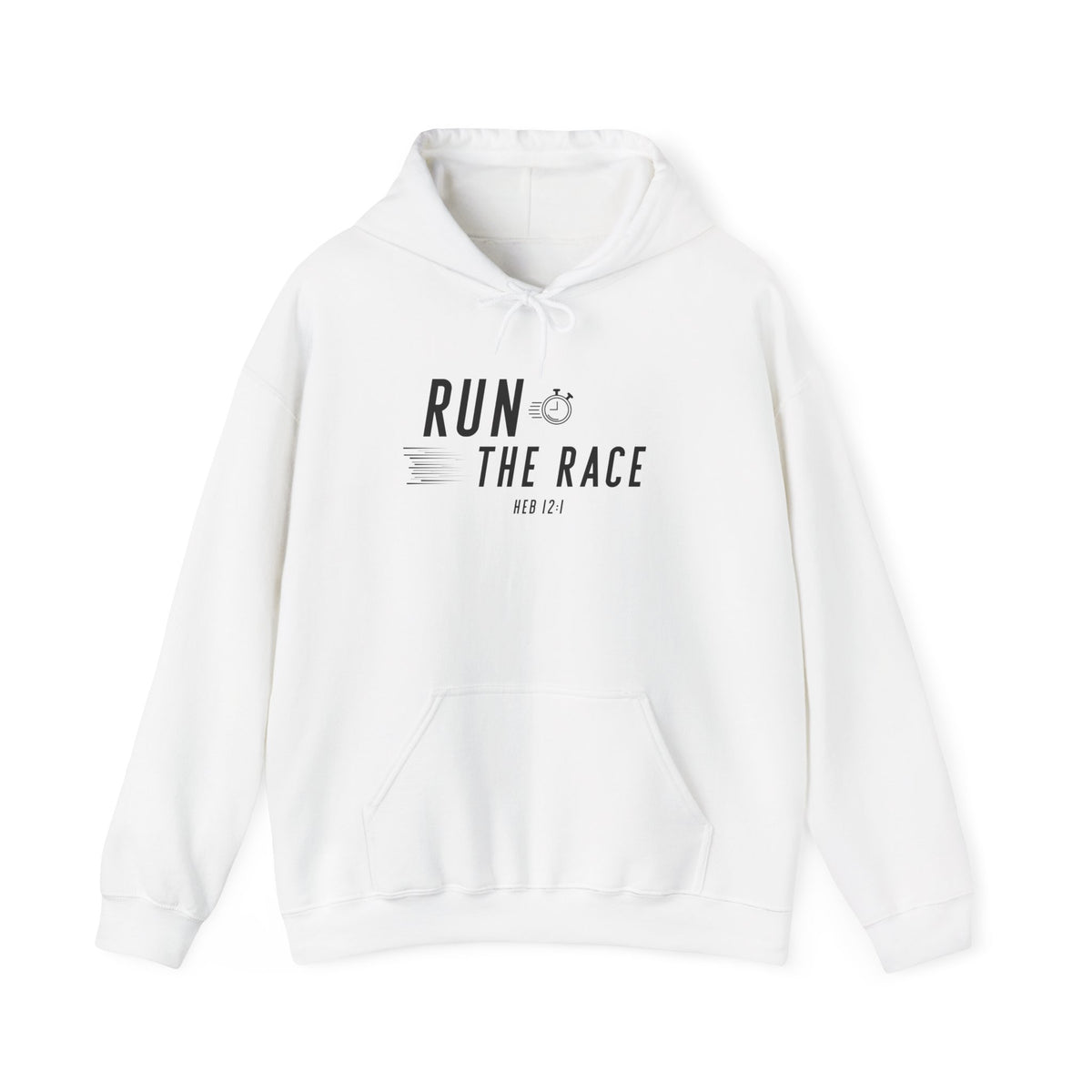 Run the Race Christian Hoodie – Hebrews 12:1 Faith Comfort Wear
