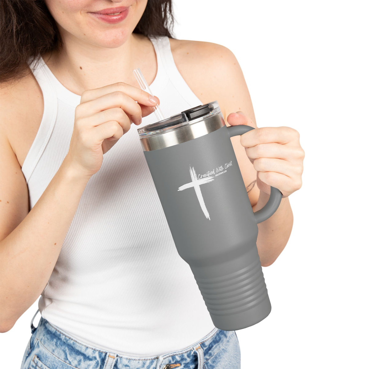 Crucified With Christ Ver.2- Insulated Travel Mug, 40oz