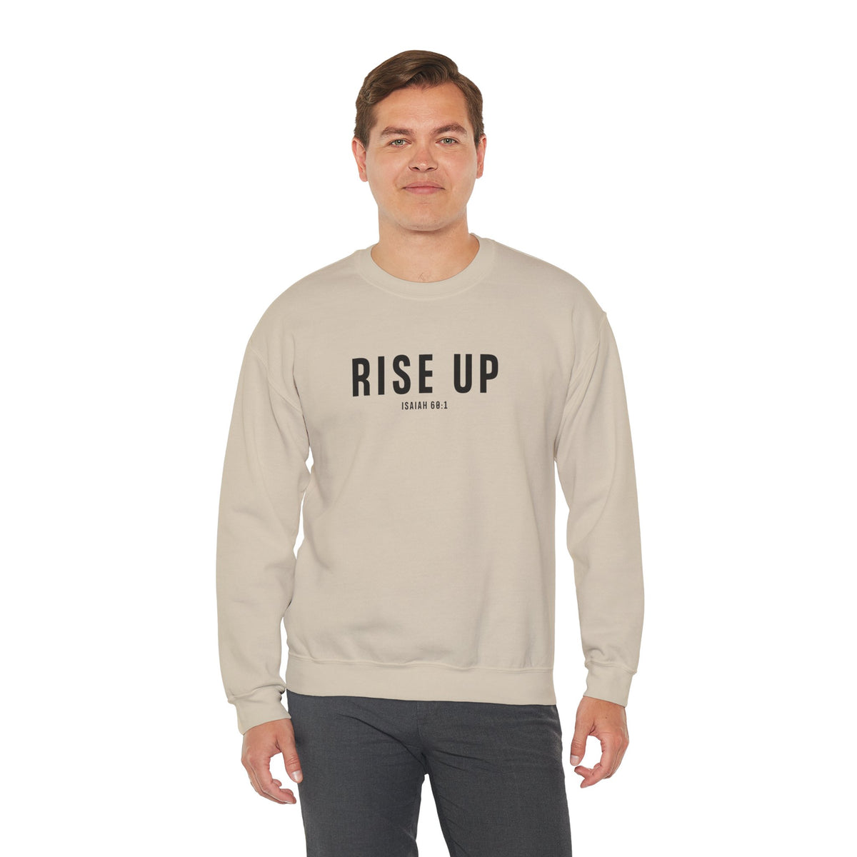 Rise Up Christian Sweatshirt – Isaiah 60:1 Wear Your Faith