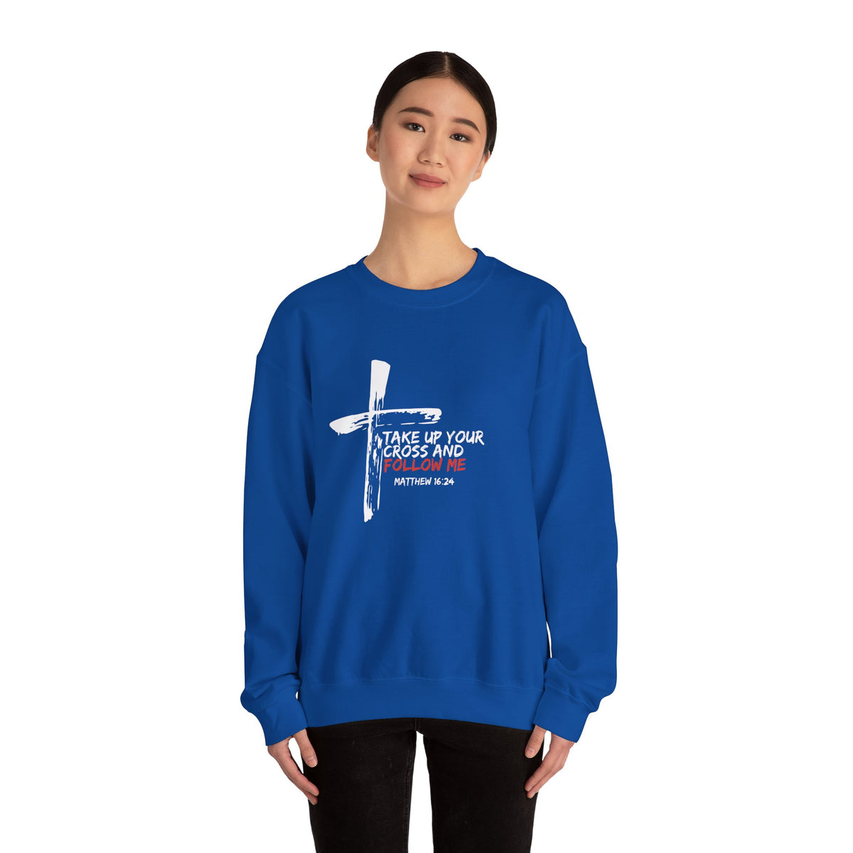 Take Up Your Cross and Follow Me- Unisex Heavy Blend™ Crewneck Sweatshirt