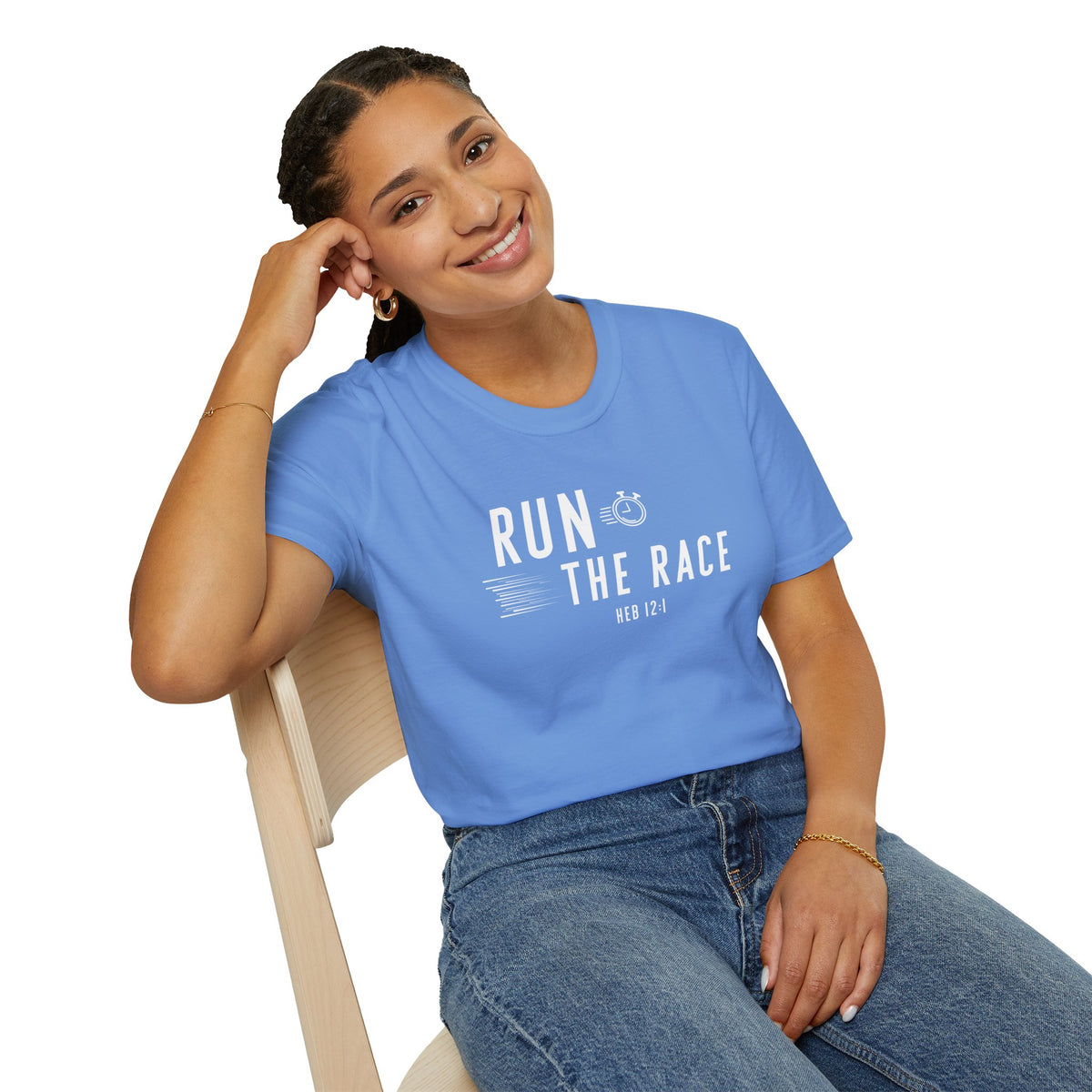 Run the Race Christian T-Shirt – Hebrews 12:1 Faith Apparel