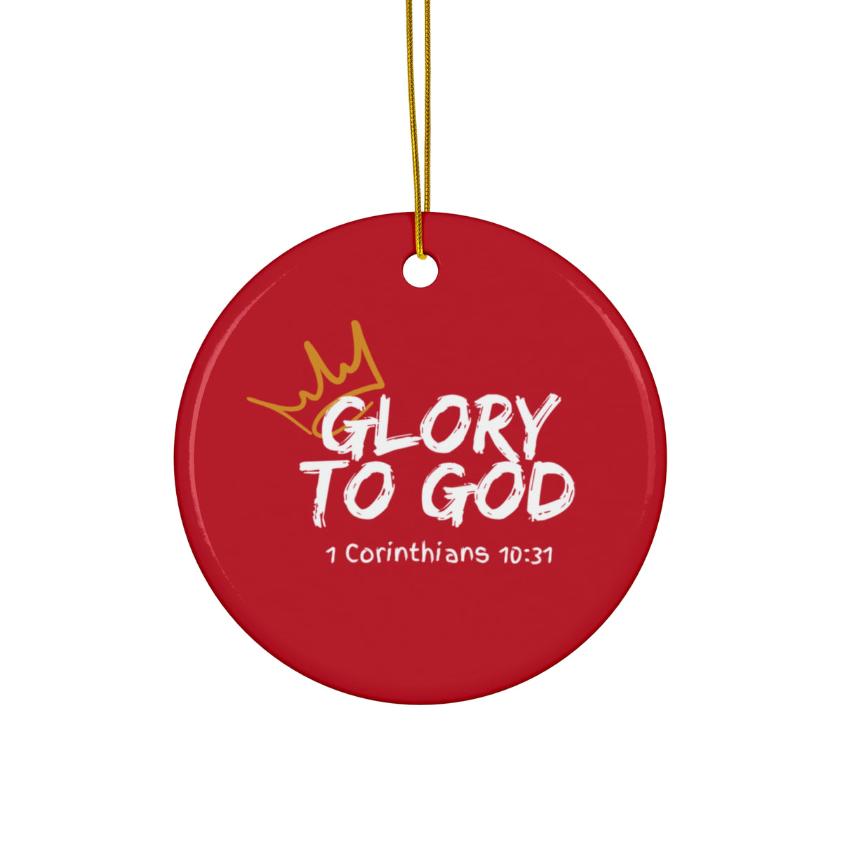 "Glory To God" Ceramic Ornament, 2 Shapes