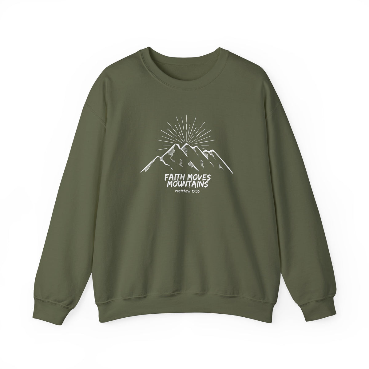 Faith Moves Mountains- Unisex Heavy Blend™ Crewneck Sweatshirt