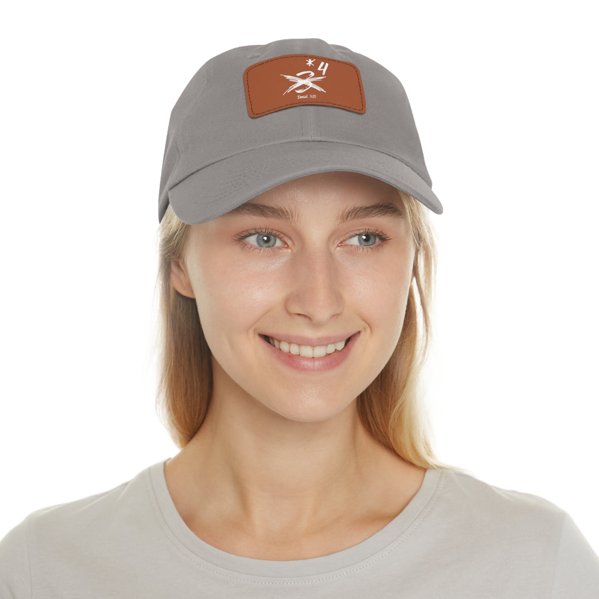 Not Just Three- Dad Hat with Leather Patch (Rectangle)