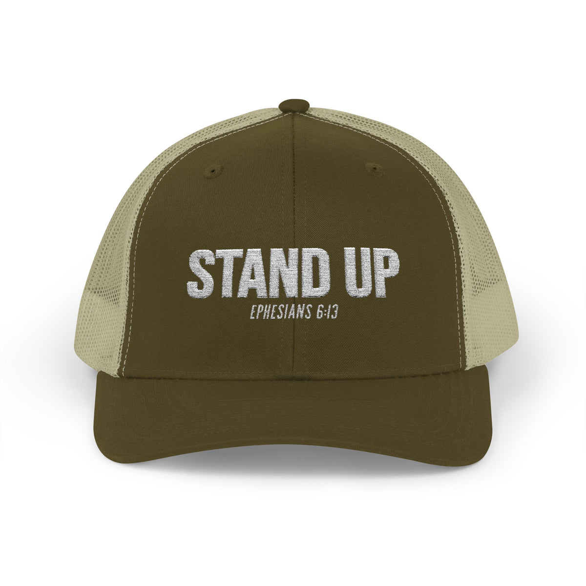 Stand Up Christian Snapback Trucker Hat – Ephesians 6:13 Bible Verse Faith Hat – Armor of God Scripture Cap