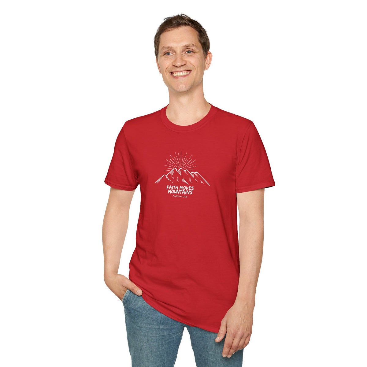 Faith Moves Mountains- Unisex Softstyle T-Shirt