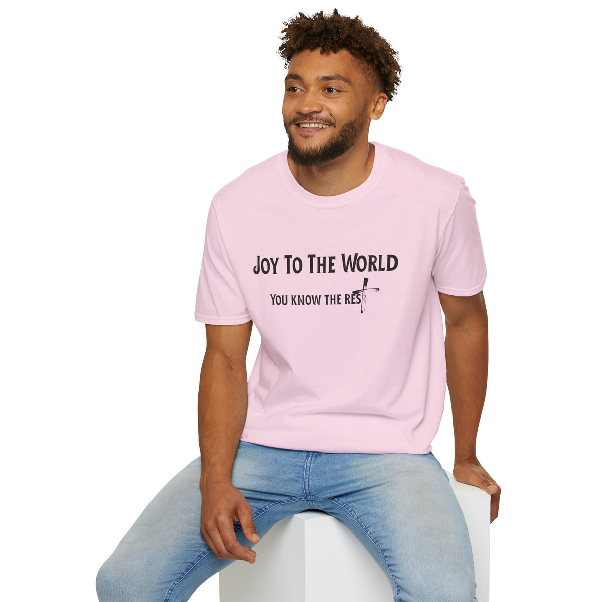 Joy to the World Christian T-Shirt – Faith-Inspired Holiday Apparel | Unisex Softstyle T-Shirt