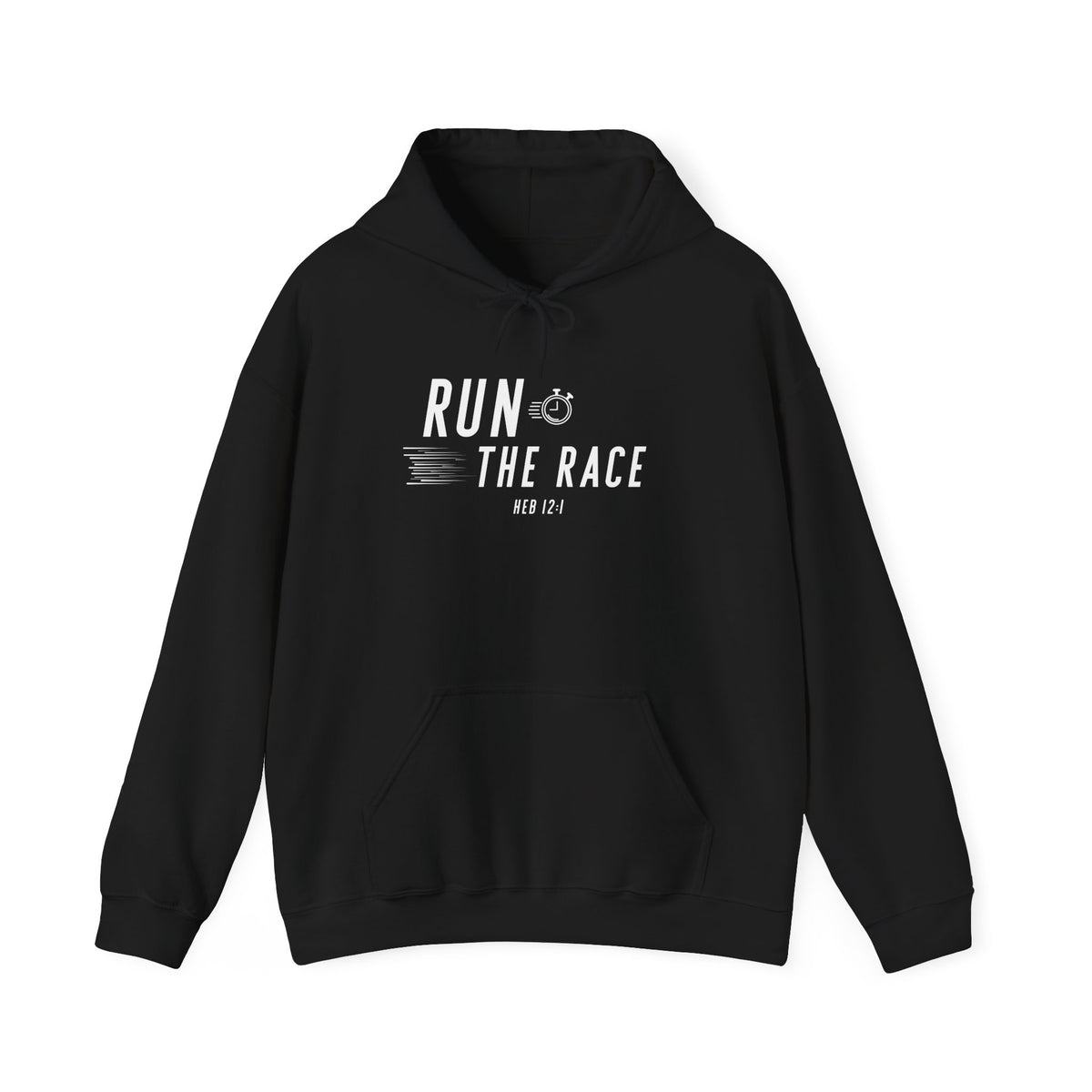 Run the Race Christian Hoodie – Hebrews 12:1 Faith Comfort Wear