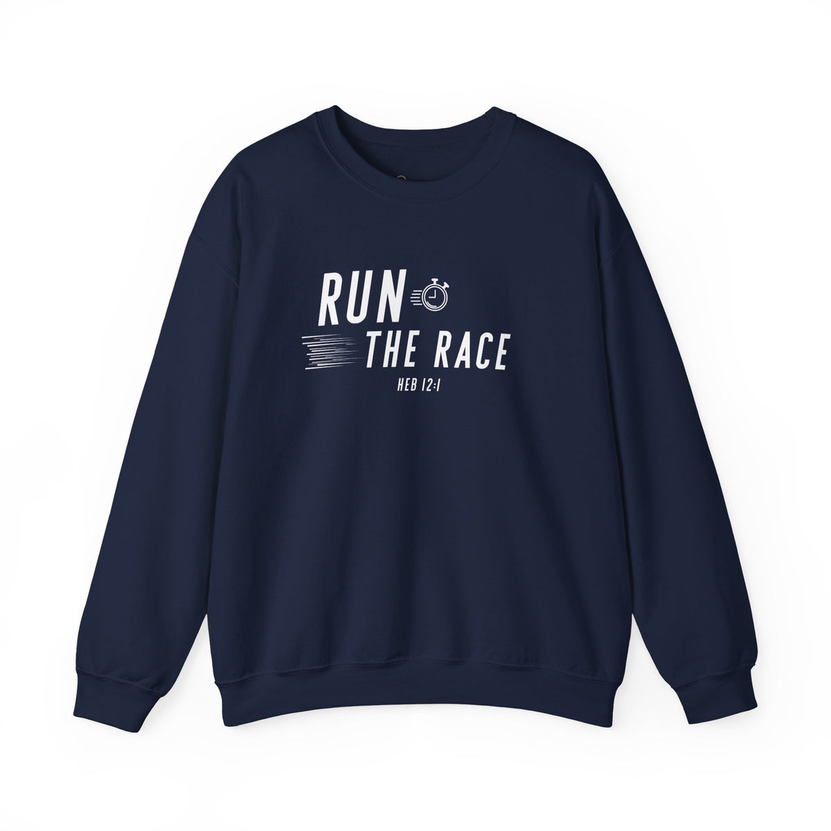 Run the Race Christian Sweatshirt – Hebrews 12:1 Wear Your Faith