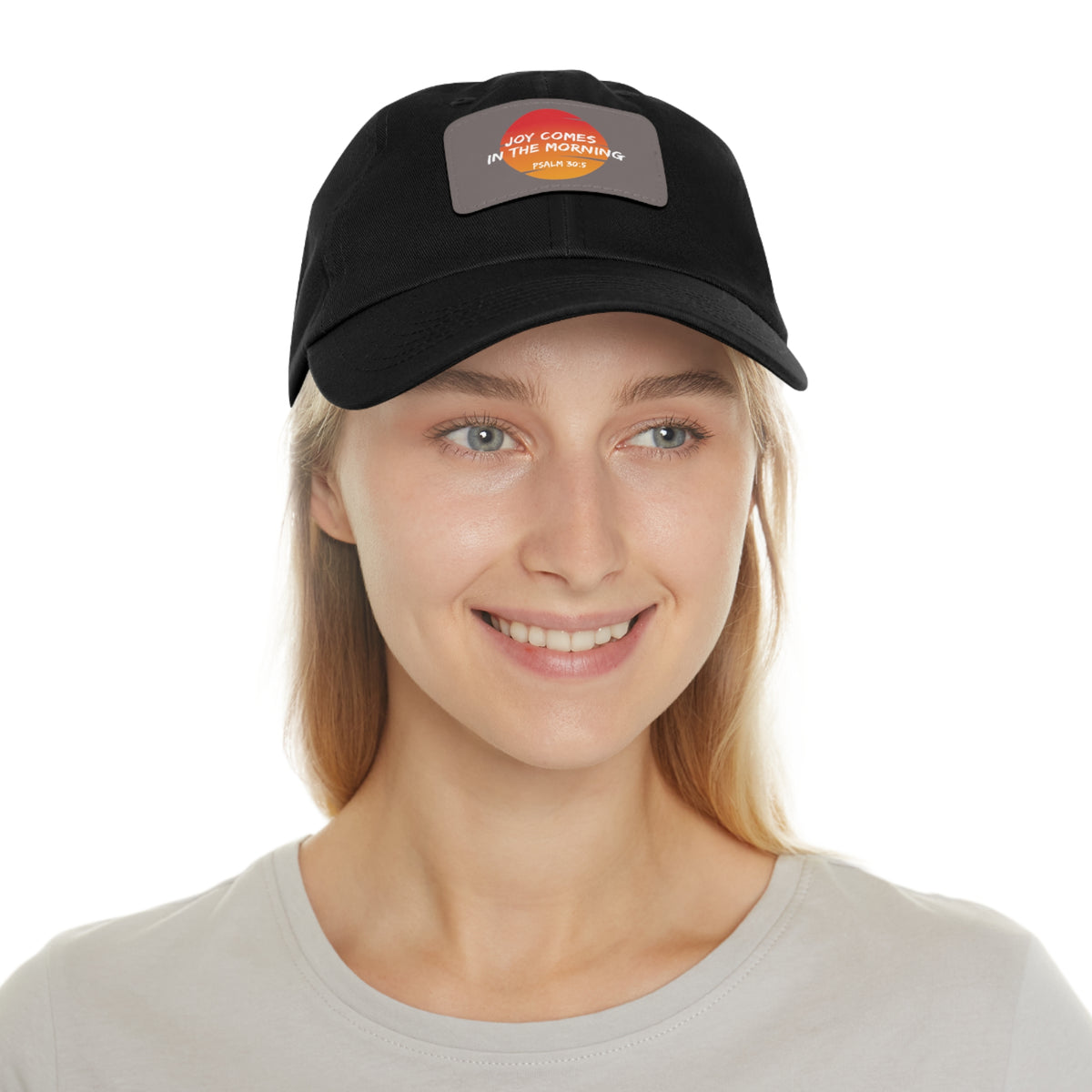 Joy Comes in the Morning- Dad Hat with Leather Patch (Rectangle)