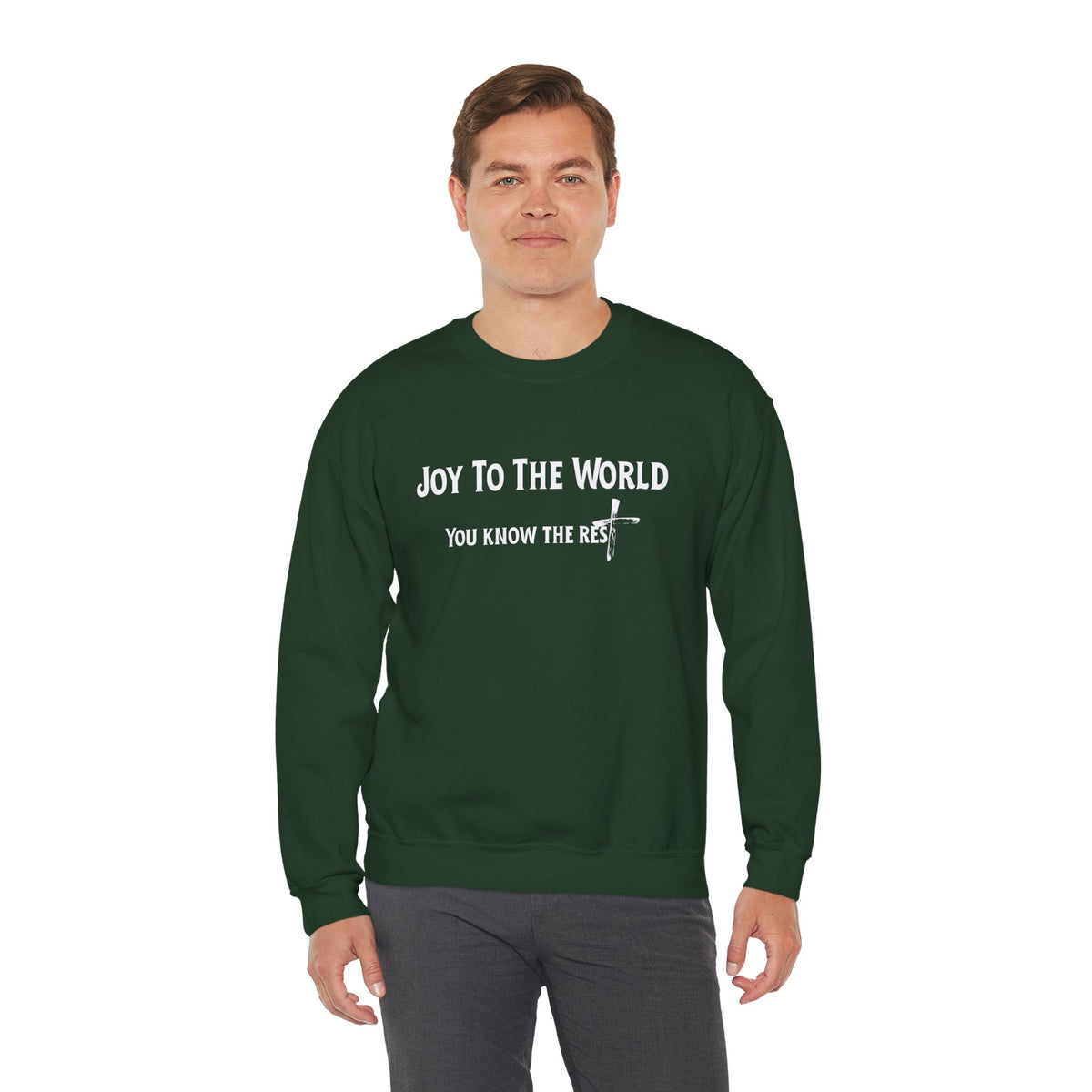 Joy to the World Christian Sweatshirt – Cozy Faith Holiday Apparel | Unisex Heavy Blend™ Crewneck Sweatshirt