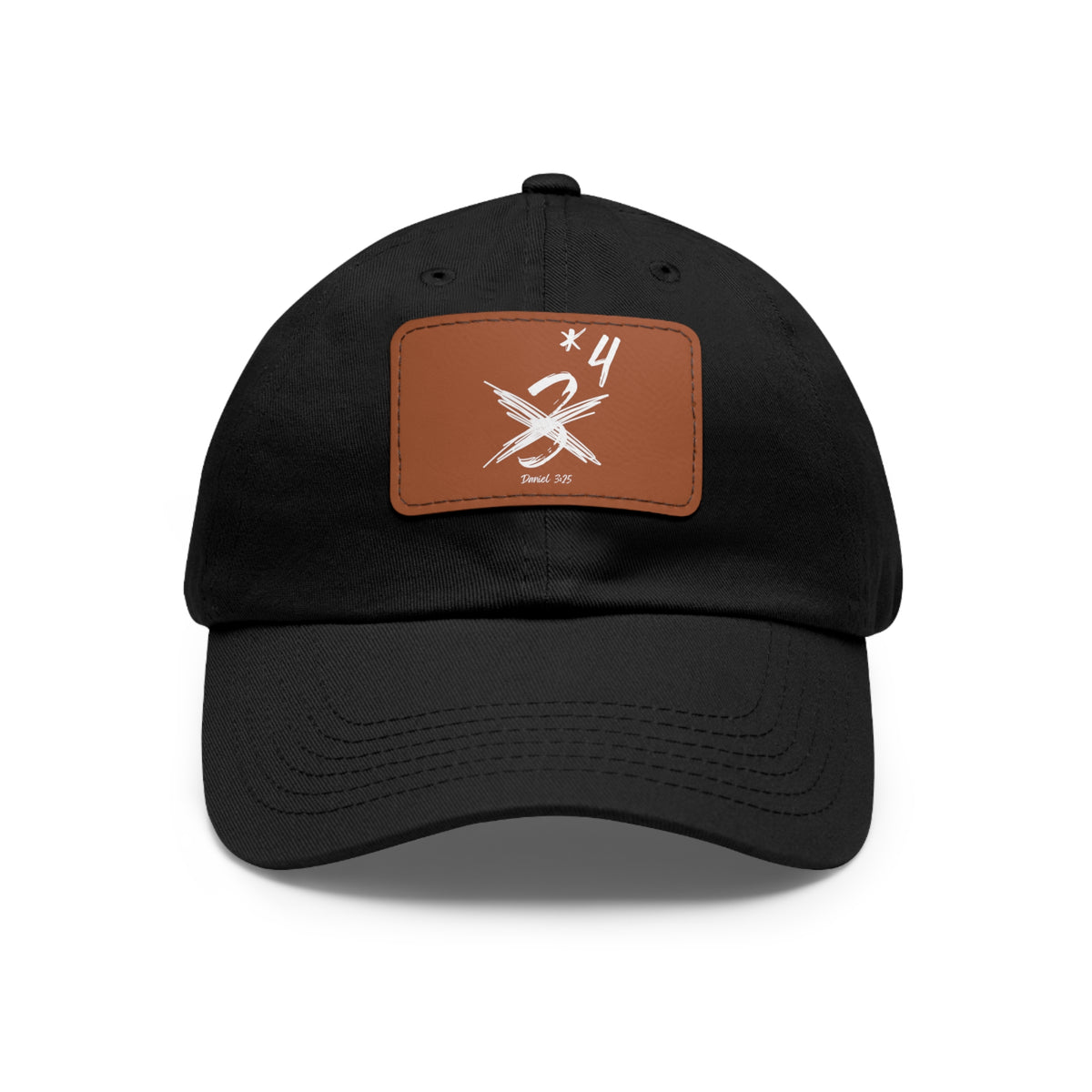 Not Just Three- Dad Hat with Leather Patch (Rectangle)