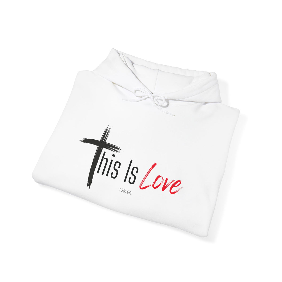 This Is Love Christian Hoodie – 1 John 4:10 Faith Apparel - Unisex Heavy Blend™ Hooded Sweatshirt