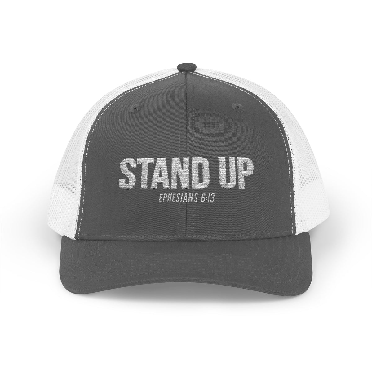Stand Up Christian Snapback Trucker Hat – Ephesians 6:13 Bible Verse Faith Hat – Armor of God Scripture Cap
