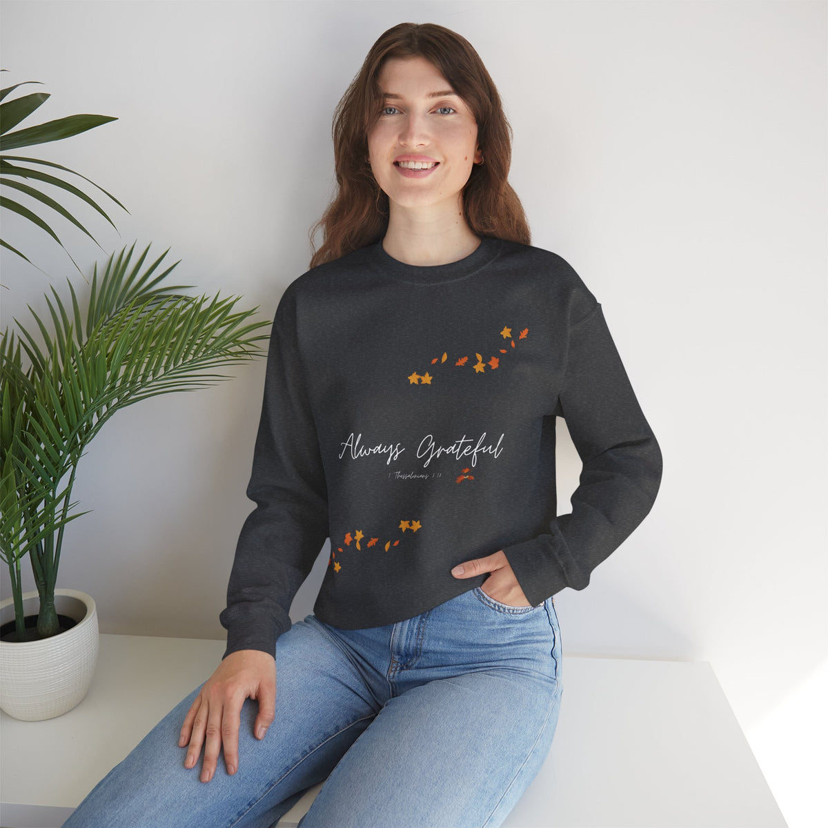 Always Grateful | Ladies' Heavy Blend™ Crewneck Sweatshirt
