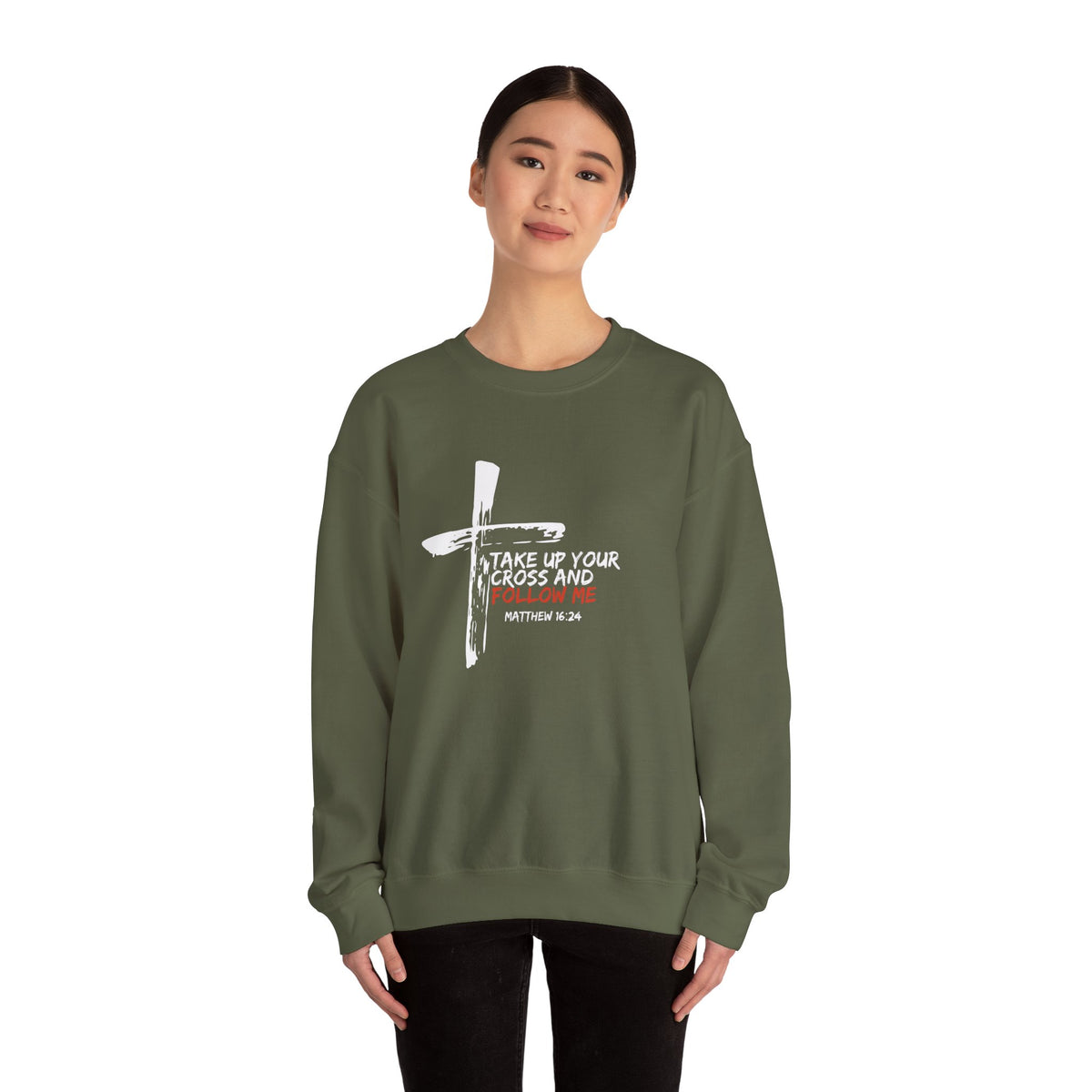 Take Up Your Cross and Follow Me- Unisex Heavy Blend™ Crewneck Sweatshirt