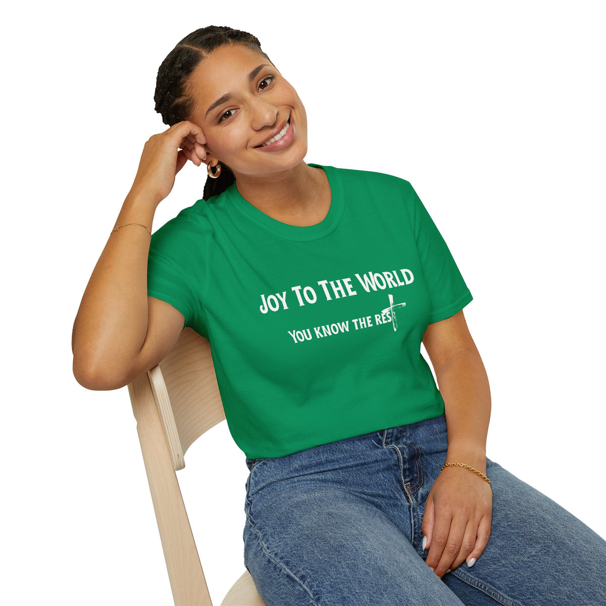 Joy to the World Christian T-Shirt – Faith-Inspired Holiday Apparel | Unisex Softstyle T-Shirt