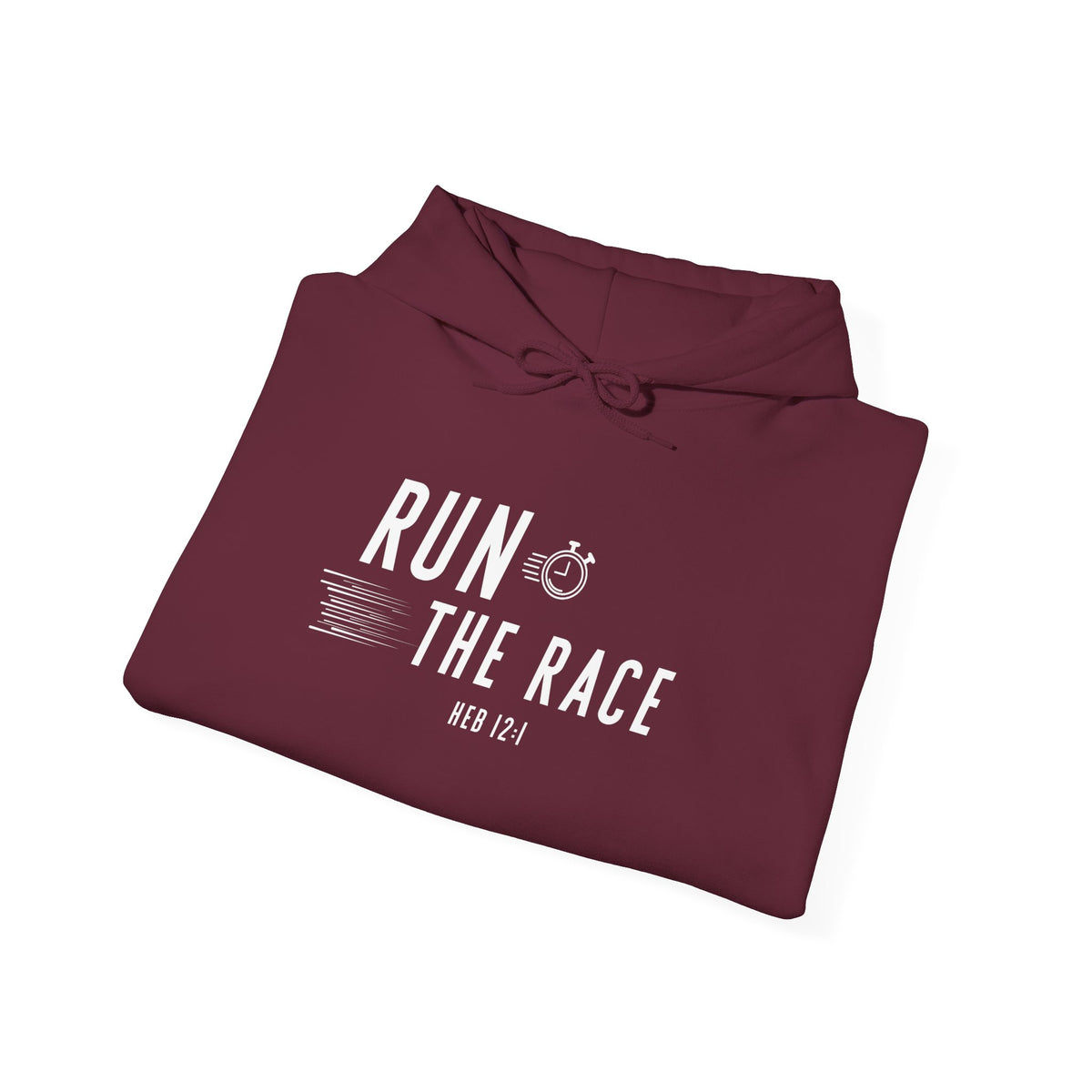 Run the Race Christian Hoodie – Hebrews 12:1 Faith Comfort Wear