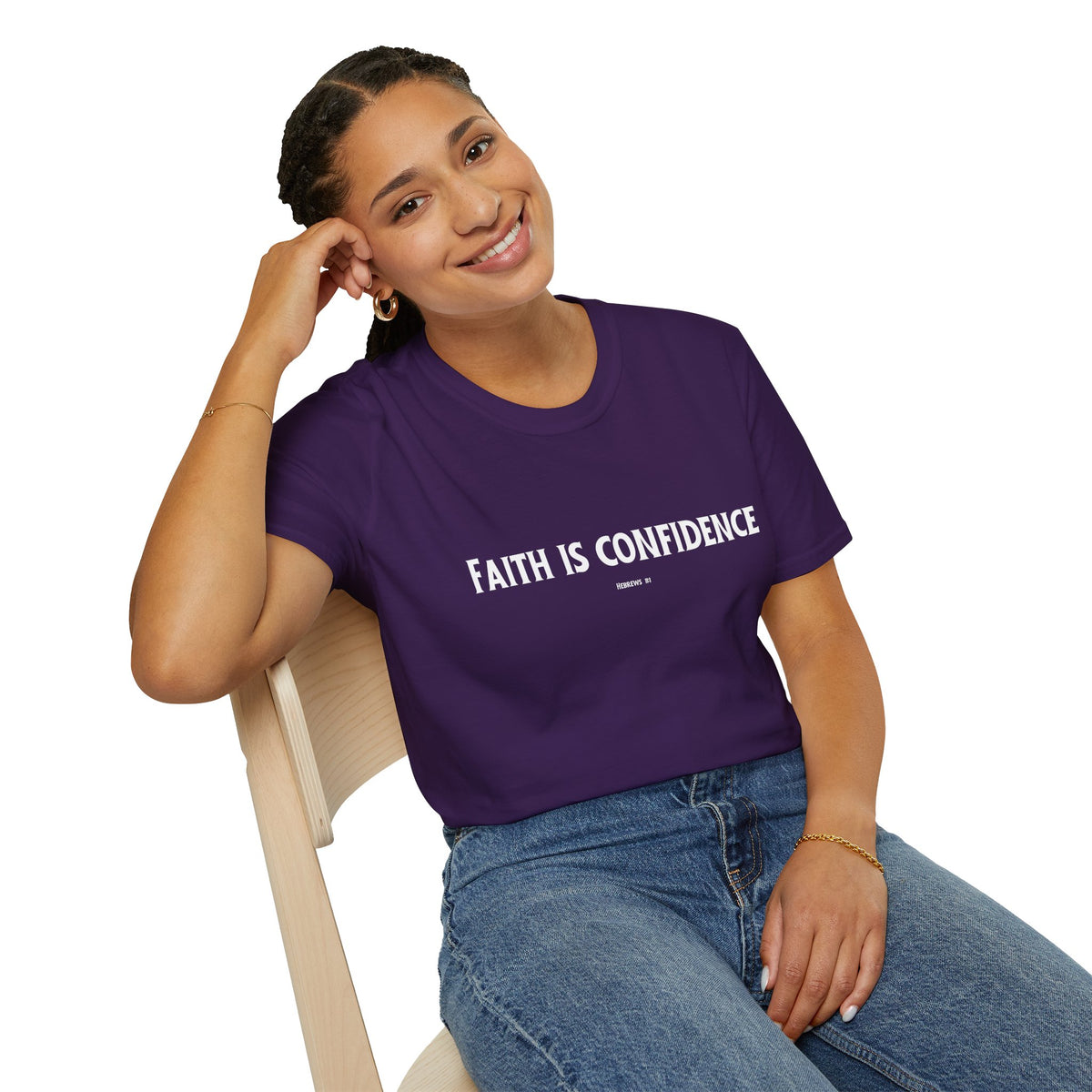 Faith is Confidence Christian T-Shirt – Faith-Inspired Holiday Apparel | Unisex Softstyle T-Shirt