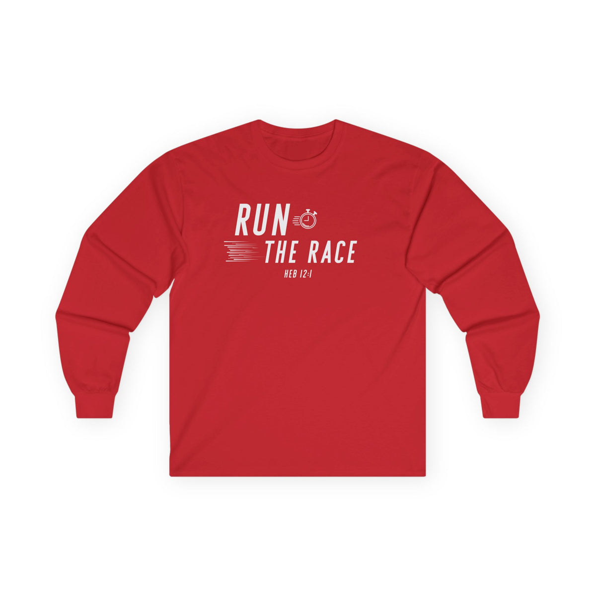Run the Race Christian Long Sleeve T-Shirt – Hebrews 12:1 Faith in Every Season