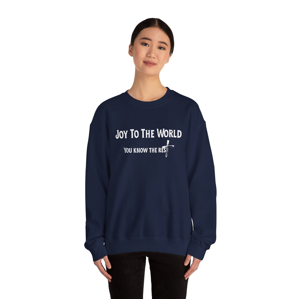 Joy to the World Christian Sweatshirt – Cozy Faith Holiday Apparel | Unisex Heavy Blend™ Crewneck Sweatshirt