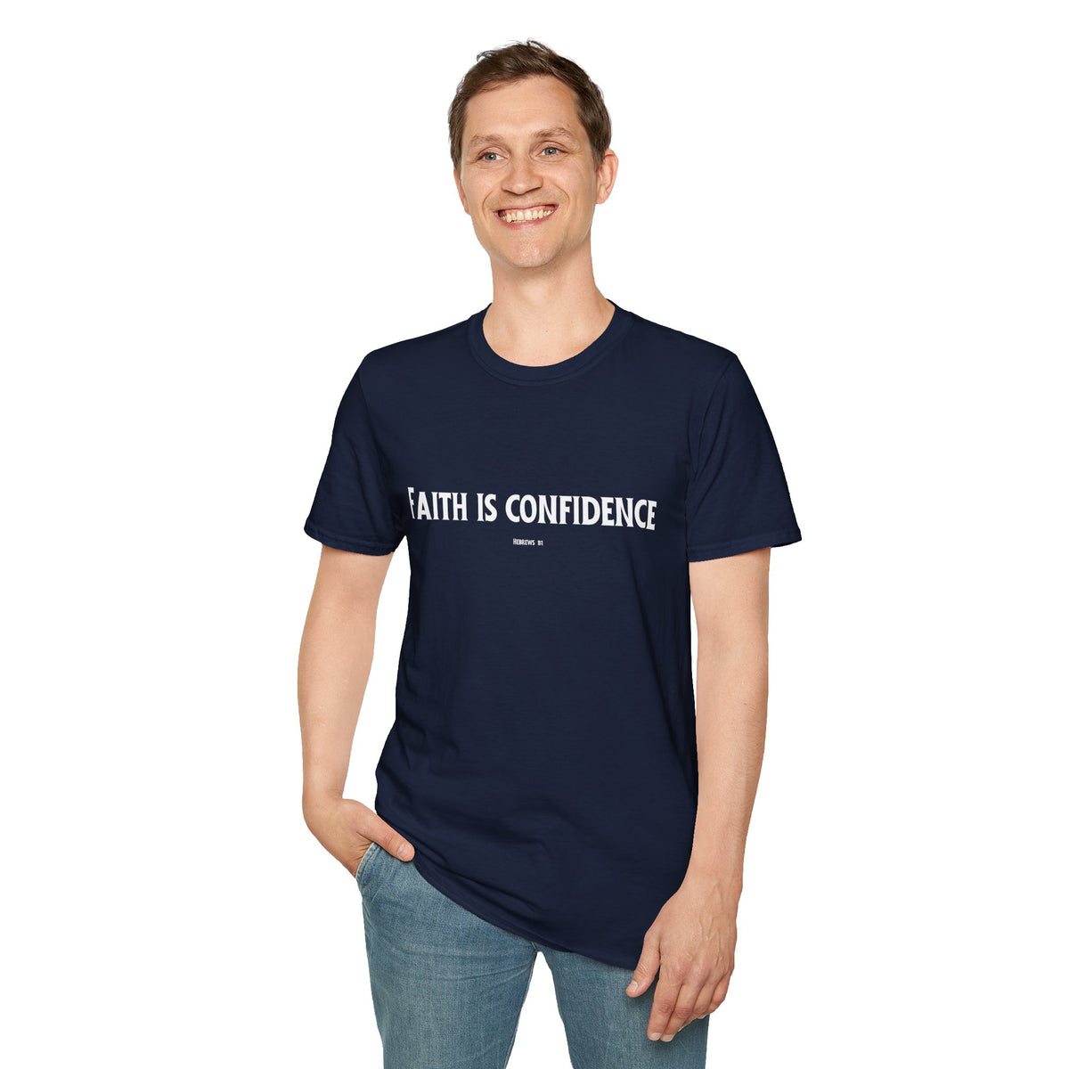 Faith is Confidence Christian T-Shirt – Faith-Inspired Holiday Apparel | Unisex Softstyle T-Shirt